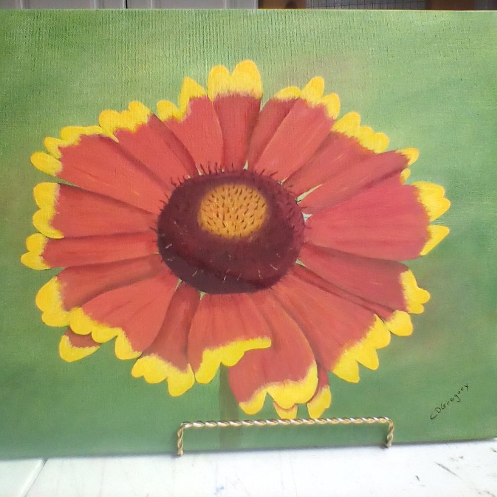 Painting SALE "Summer Sunshine" Original Flower Painting of Gaillardia - Picture 2 of 2